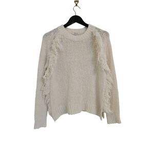 Madewell Loop Edge Boho Fringe Pullover Sweater SZ S